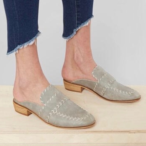 Buckle Shoes - Mi Im {Buckle} Slip-On Faux Suede Beige Mules